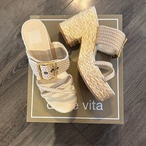 Dolce Vita Cream and Tan Sandals Edwina